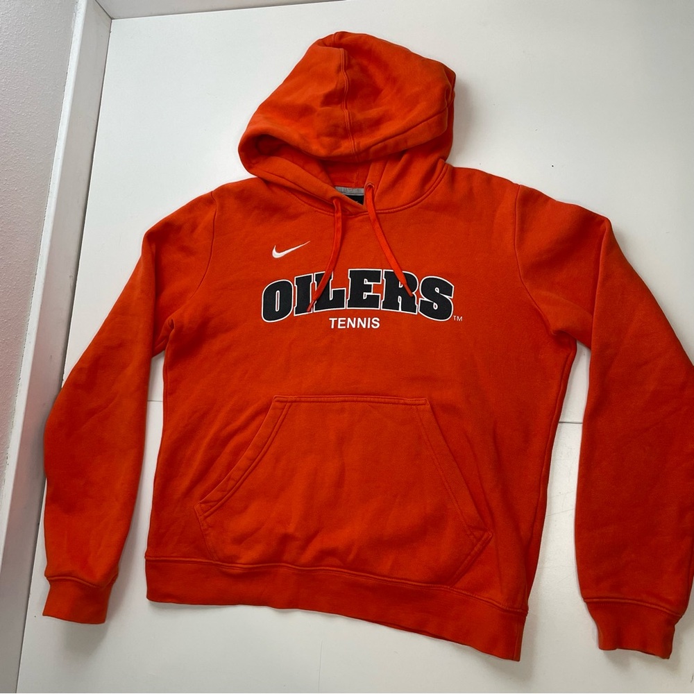OILERS Tennis Soft Cotton Nike Hoodie Men/ Women size M Orange Grunge Streetwear